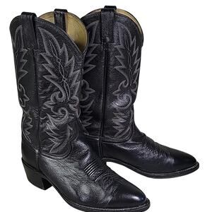 Dan Post Milwaukee Black Leather Western Cowboy Boots Mens Size 8.5EW